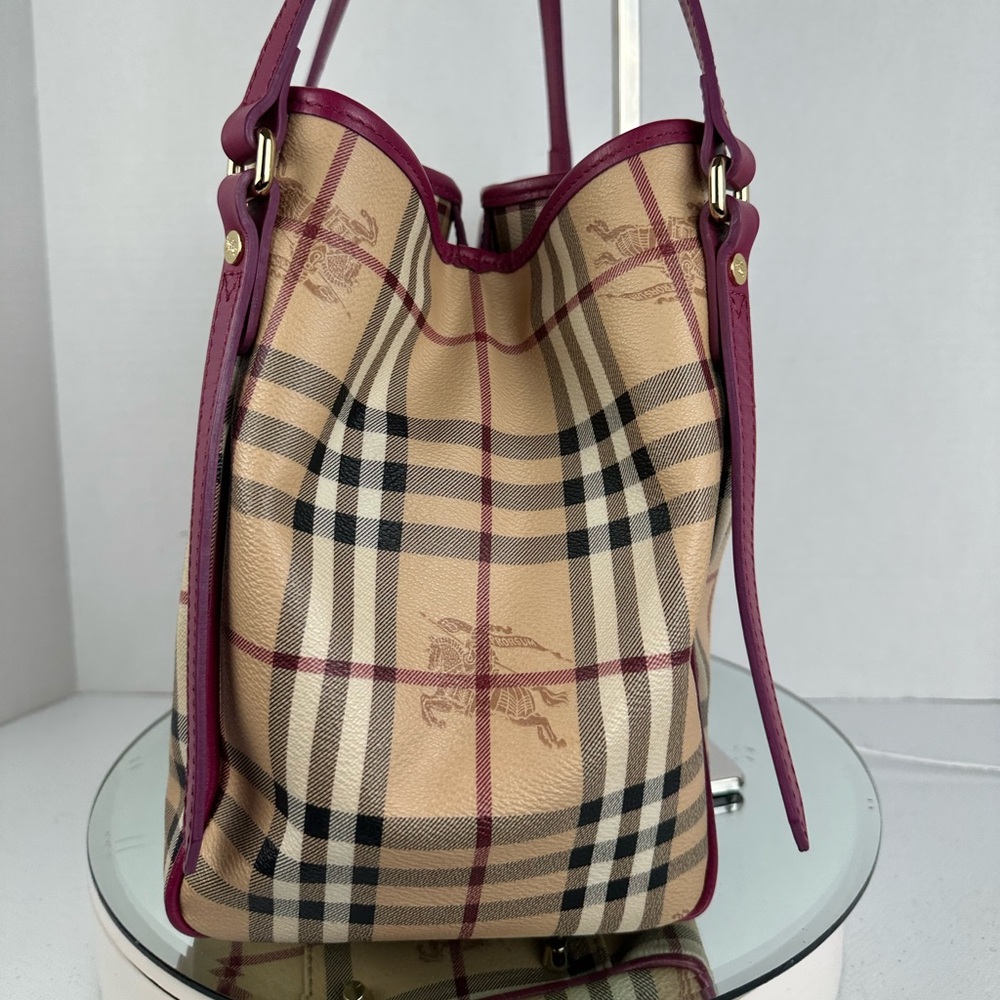 BURBERRY NOVA CHECK SHOULDER BAG COATED CANVAS MADE IN ITALY - Picture 5 of 11